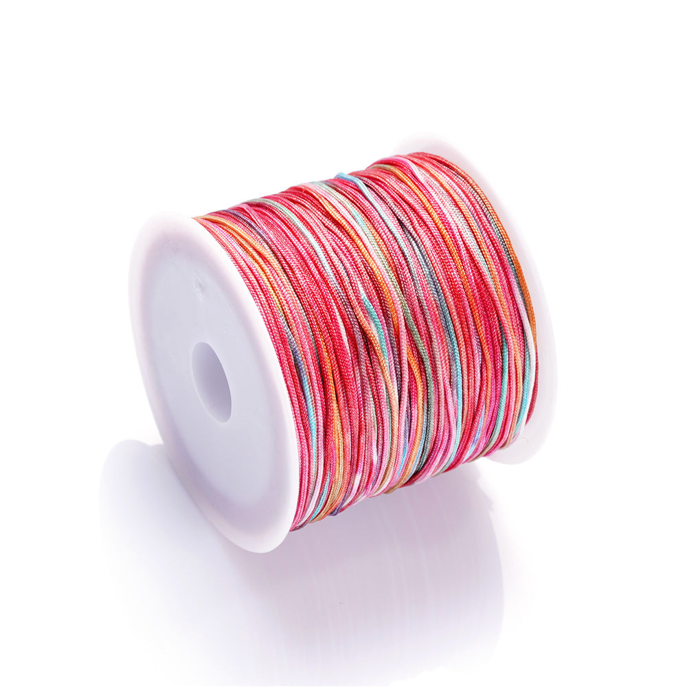 Nylon Rainbow Variegated Beading Thread 0.8mm Diameter 60m Spool 17