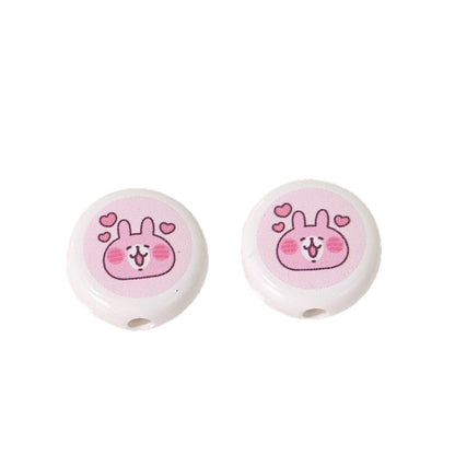 Double-Sided Flat Bunny Acrylic Beads 18mm Pink 10pcs 5