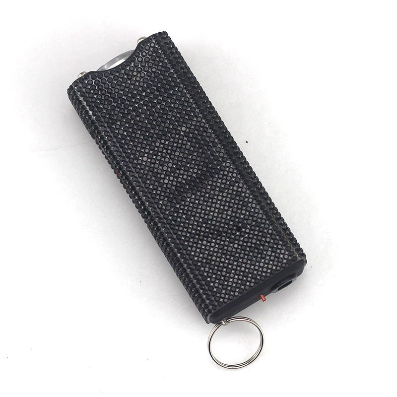 Rhinestone Self Defense Keychain Rechargeable Flashlight Electric Shock 22