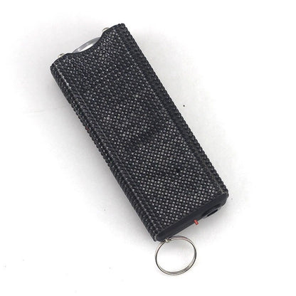 Rhinestone Self Defense Keychain Rechargeable Flashlight Electric Shock 22
