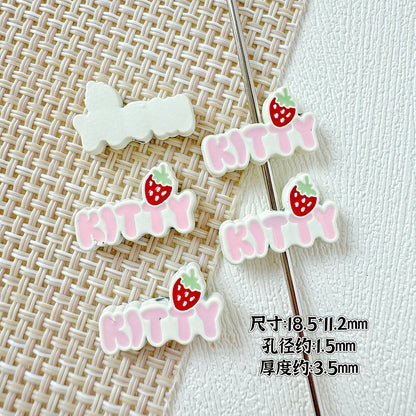 Signboard Metal Beads Painted Sanrio Series Colorful 10pcs 6