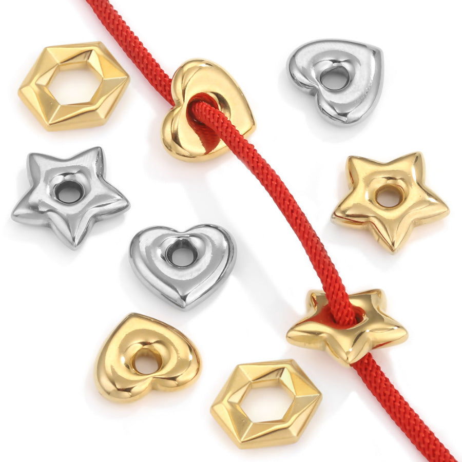 Stainless Steel Geometric Spacer Beads 5pcs 3