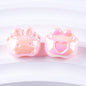 Plated Small Rabbit Acrylic Beads 17mm UV Iridescent Finish 50pcs 12