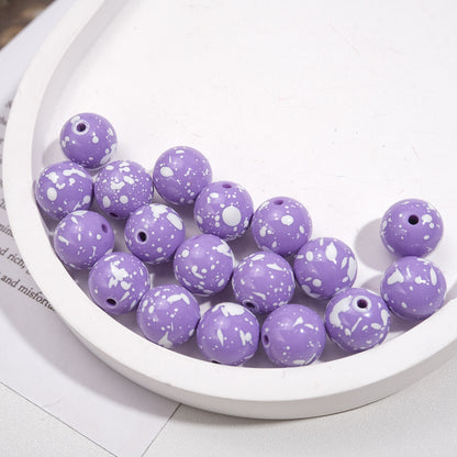 Colorful Speckled Acrylic Beads 12mm Round Mixed Colors 200pcs 8