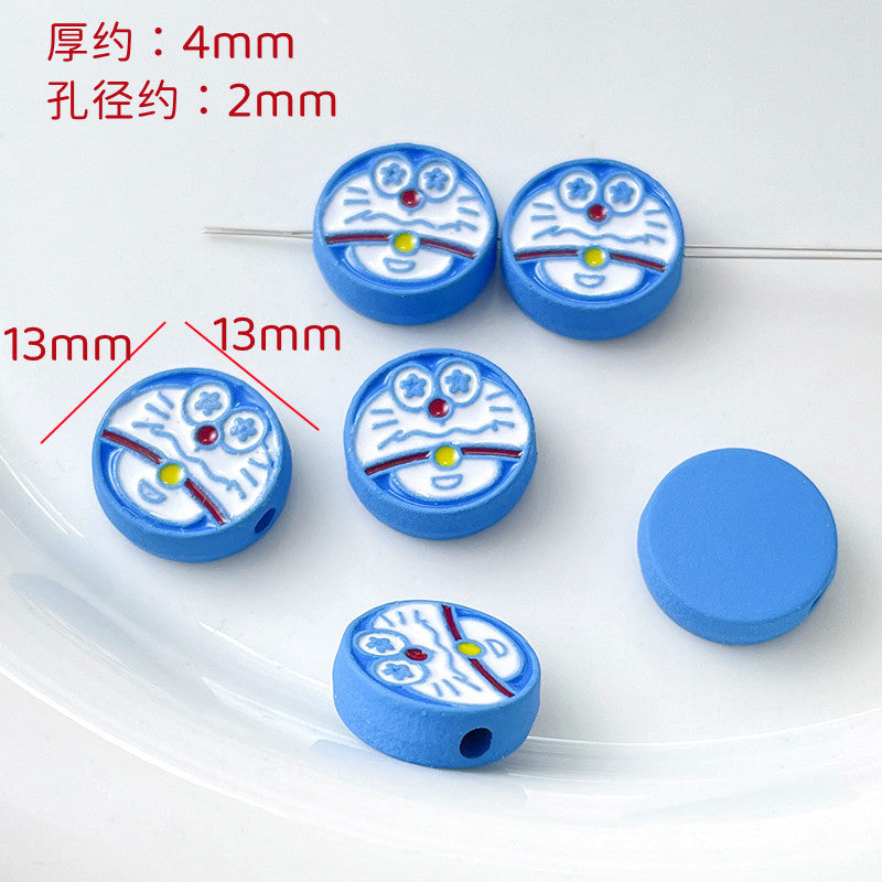 Cartoon Character Metal Beads Colorful Enamel Alloy 10pcs 8