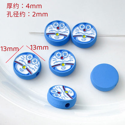 Cartoon Character Metal Beads Colorful Enamel Alloy 10pcs 8