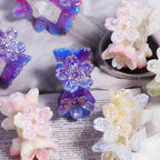 Gradient Flower Resin Barrel Beads 18mm Iridescent Shimmer 5pcs 4