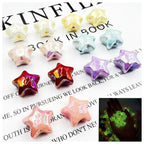 Glow Star Acrylic Beads 20mm UV Plated Cream Colors 10pcs