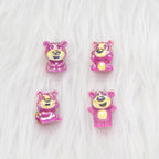 Plating 3D Lotso Resin Beads Glossy Pink Gold 10pcs 2