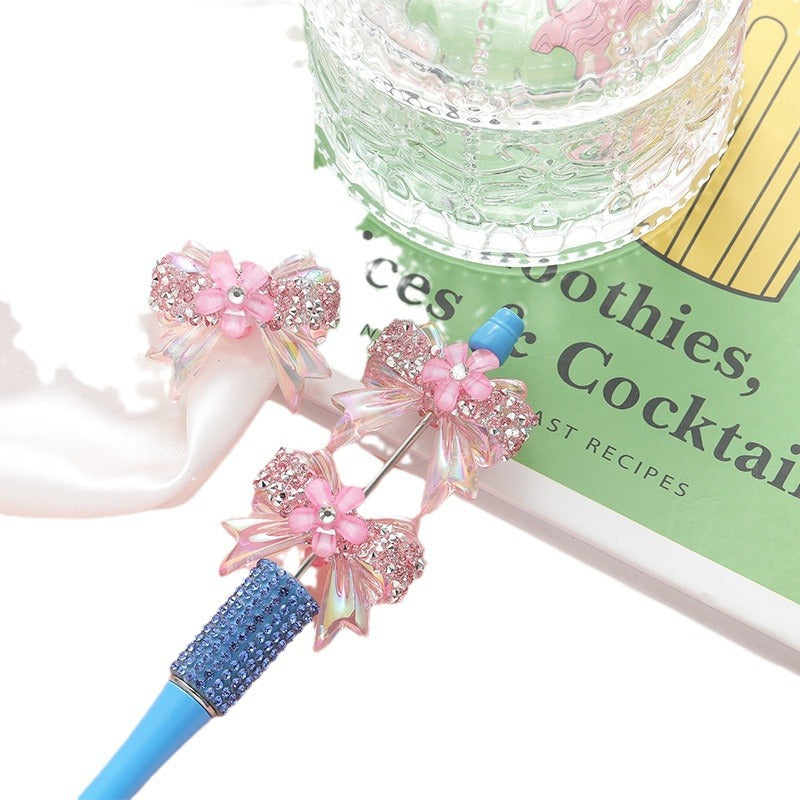 Sakura Bow Acrylic Beads Rhinestone Translucent 10pcs 5
