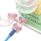 Sakura Bow Acrylic Beads Rhinestone Translucent 10pcs 5