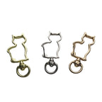 Zinc Alloy Kitten Shaped Colorful Buckle Keychain Clasps 20pcs 37mm 4