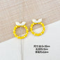 Bow and Star Metal Beads 34mm Painted Pastel Colors 5pcs 18
