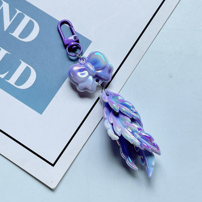 Acrylic Feather Keychain Iridescent Pastel Butterfly Charm 17