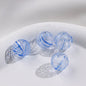 Swirl Pattern Blown Glass Beads 10-16mm Colorful Translucent 4pcs 25
