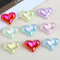 UV Finish Heart Acrylic Beads 21.5mm Vibrant Marbled Colors 50pcs 7