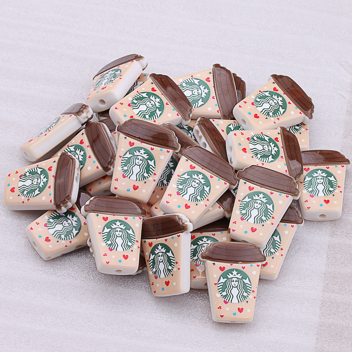 Starbuc Cup Acrylic Beads 25-30mm Pastel Mixed 50pcs 8