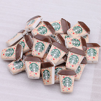 Starbuc Cup Acrylic Beads 25-30mm Pastel Mixed 50pcs 8