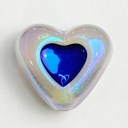 Glow Heart Acrylic Beads 15mm Two-Color Glow In The Dark 50pcs 17