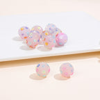 Rhinestone Bubblegum Beads 16-20mm Colorful Resin Sparkle 10pcs 6