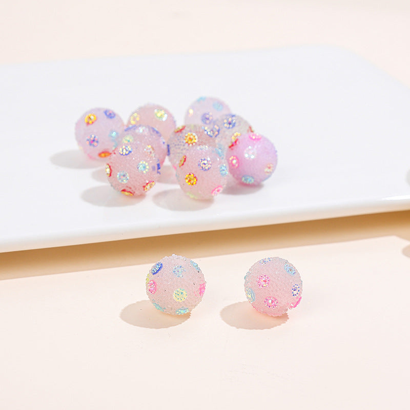 Rhinestone Bubblegum Beads 16-20mm Colorful Resin Sparkle 10pcs 6