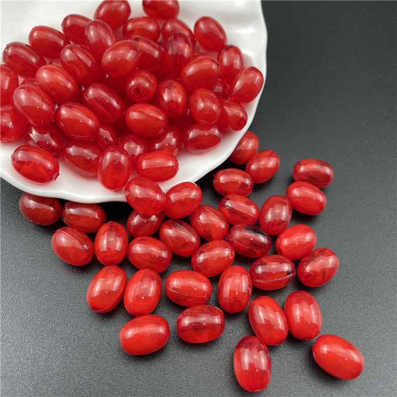 Transparent Halo Oval Acrylic Beads 8.5x11.5mm Glossy Pastel 100pcs 11