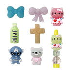 Silicone Focal Beads Cross Matte Speckled Glow in the Dark 20pcs 4
