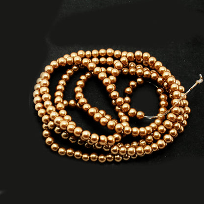 Pearl Round Glass Beads 10mm Luminous Mixed Colors 40pcs 15