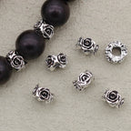 Alloy Rose Ring Spacer Beads 8mm Antique Silver 100pcs