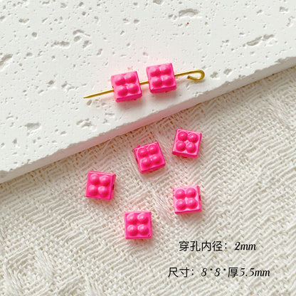 Chair and Jigsaw Metal Beads Painted Colorful Glossy 20pcs 12