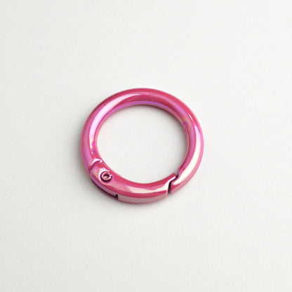 Alloy Iridescent Plating Spring Key Rings 20mm and 25mm 10pcs 19