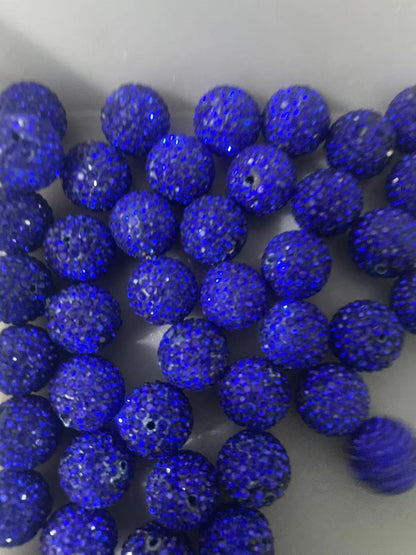 Clay Ball Rhinestone Beads 16mm Mixed Solid and AB Colors 20pcs 16