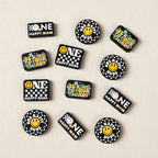 Silicone Focal Beads Cartoon Smiley Face Bold Black Background 20pcs 2