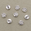 Flat Metal Beads 10mm Double Sided Kitten Fish Bone Engraving 40pcs 3