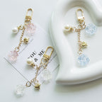 Resin Lavender Rose Keychain with Pearl and Gold Heart Charm 4