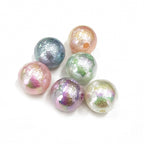 Plating Round Acrylic Beads 16mm Iridescent Wrinkle Texture 50pcs 5