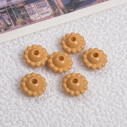 Acrylic Flower Spacer Beads 9mm Baking Painted 100pcs 6