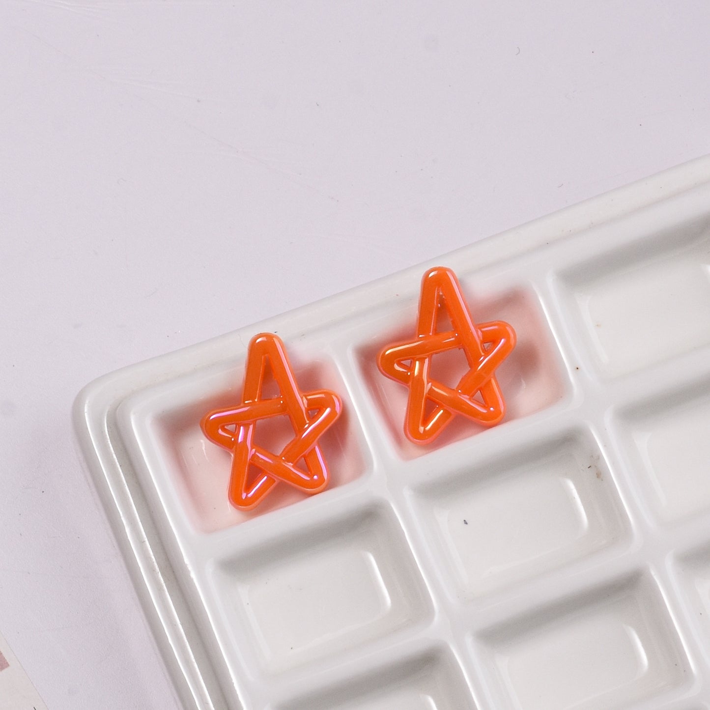 Plated Hollow Star Acrylic Beads 22mm Colorful Mixed 20pcs 7