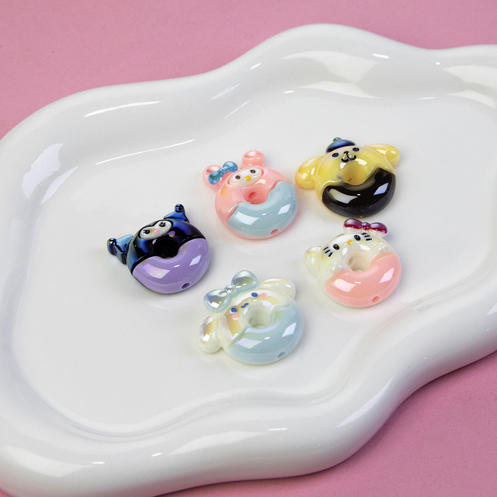 Sanrio Donut Series Resin Beads Playful Glossy Character Design 20pcs 2