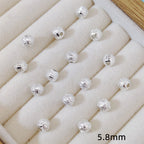 Round Metal Beads 5.8mm Tibetan Pattern Antique Silver Gold Tone 100pcs 2