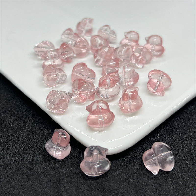 Transparent Duck Glass Beads 12mm Amber Translucent 100pcs 9