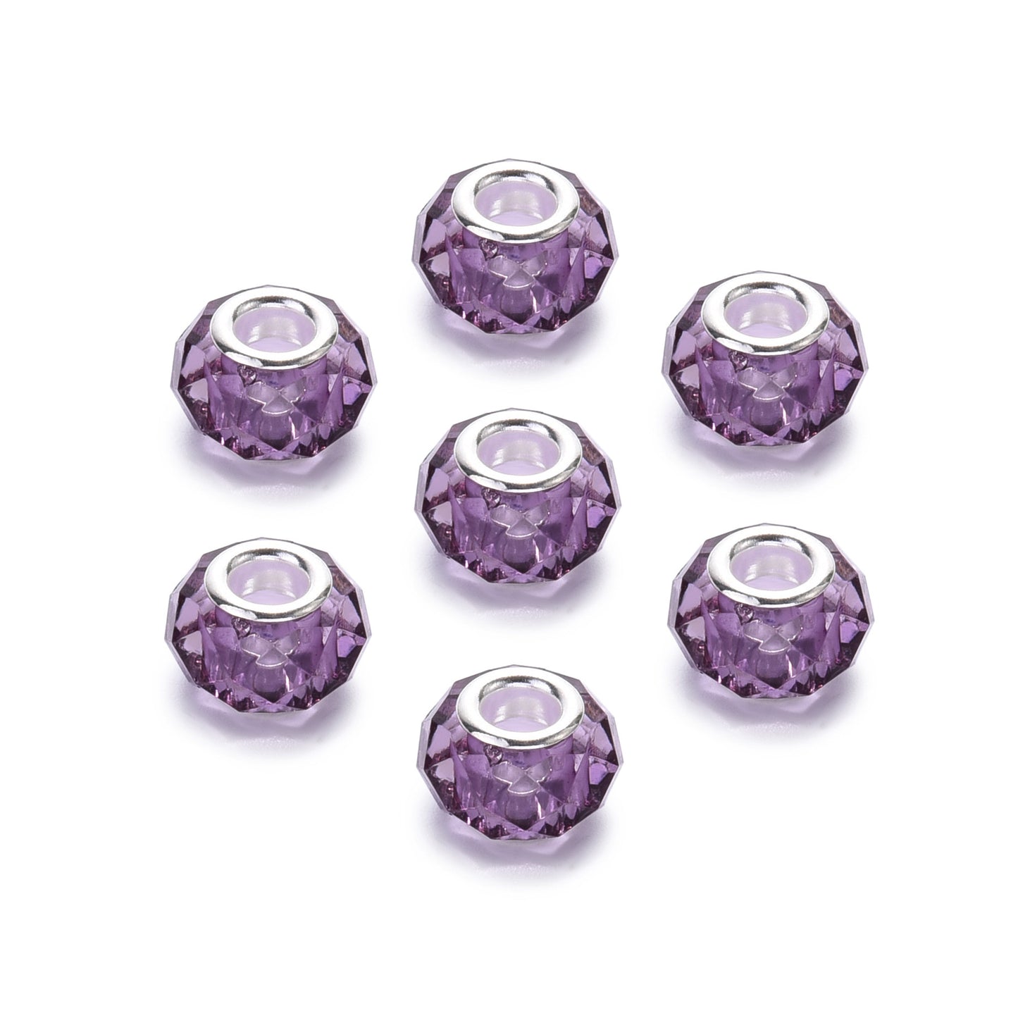Acrylic Spacer Beads 14mm Imitation Crystal Large Hole 30pcs 7
