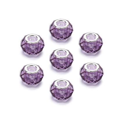 Acrylic Spacer Beads 14mm Imitation Crystal Large Hole 30pcs 7