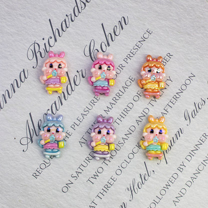 Plating Pop Resin Beads 30mm Crybaby Brushing Teeth Character 10pcs 12