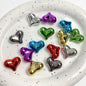 UV Plating Heart Acrylic Beads 22mm Metallic Colorful 20pcs 13