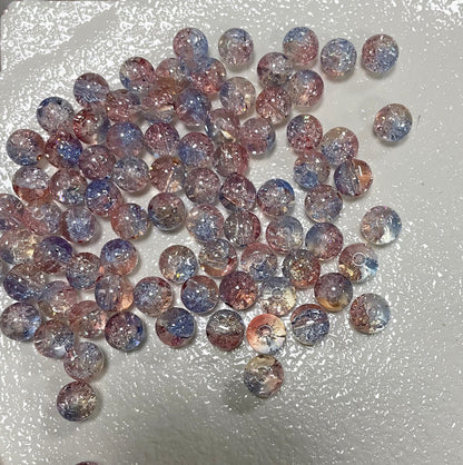 Crackle Round Glass Beads 10mm Vibrant Colors Sparkling Texture 100pcs 13