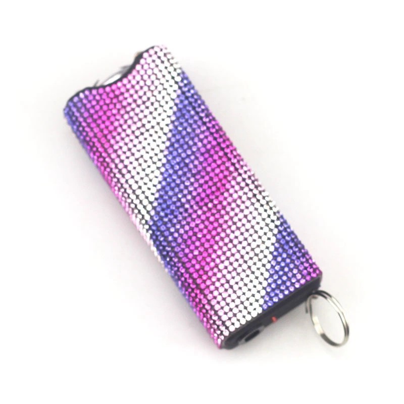 Rhinestone Self Defense Keychain Rechargeable Flashlight Electric Shock 15