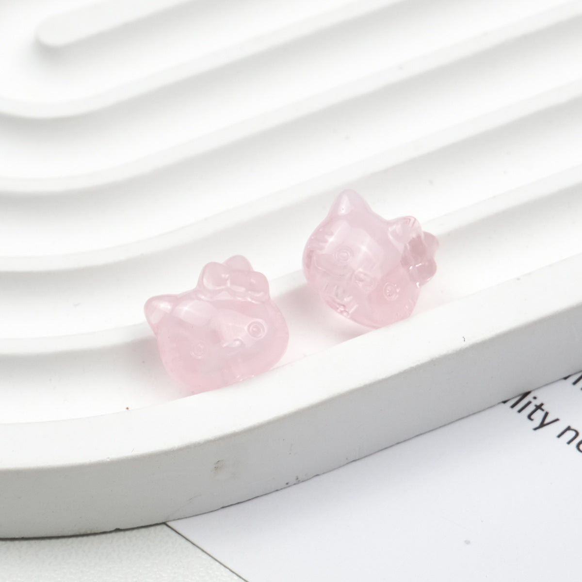 Vintage Hello Kitty Acrylic Beads 11mm Imitation Jade 100pcs 9