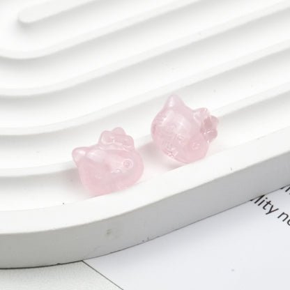 Vintage Hello Kitty Acrylic Beads 11mm Imitation Jade 100pcs 9