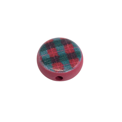 Flat Acrylic Beads 17mm Black Pink Strawberry Printed 20pcs 10